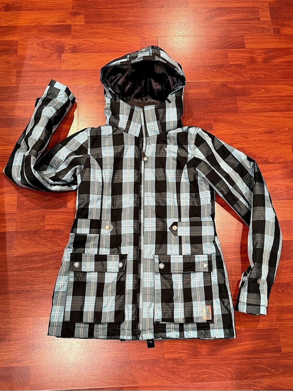 Burton The White Collection Plaid Snowboard Jacket Small
